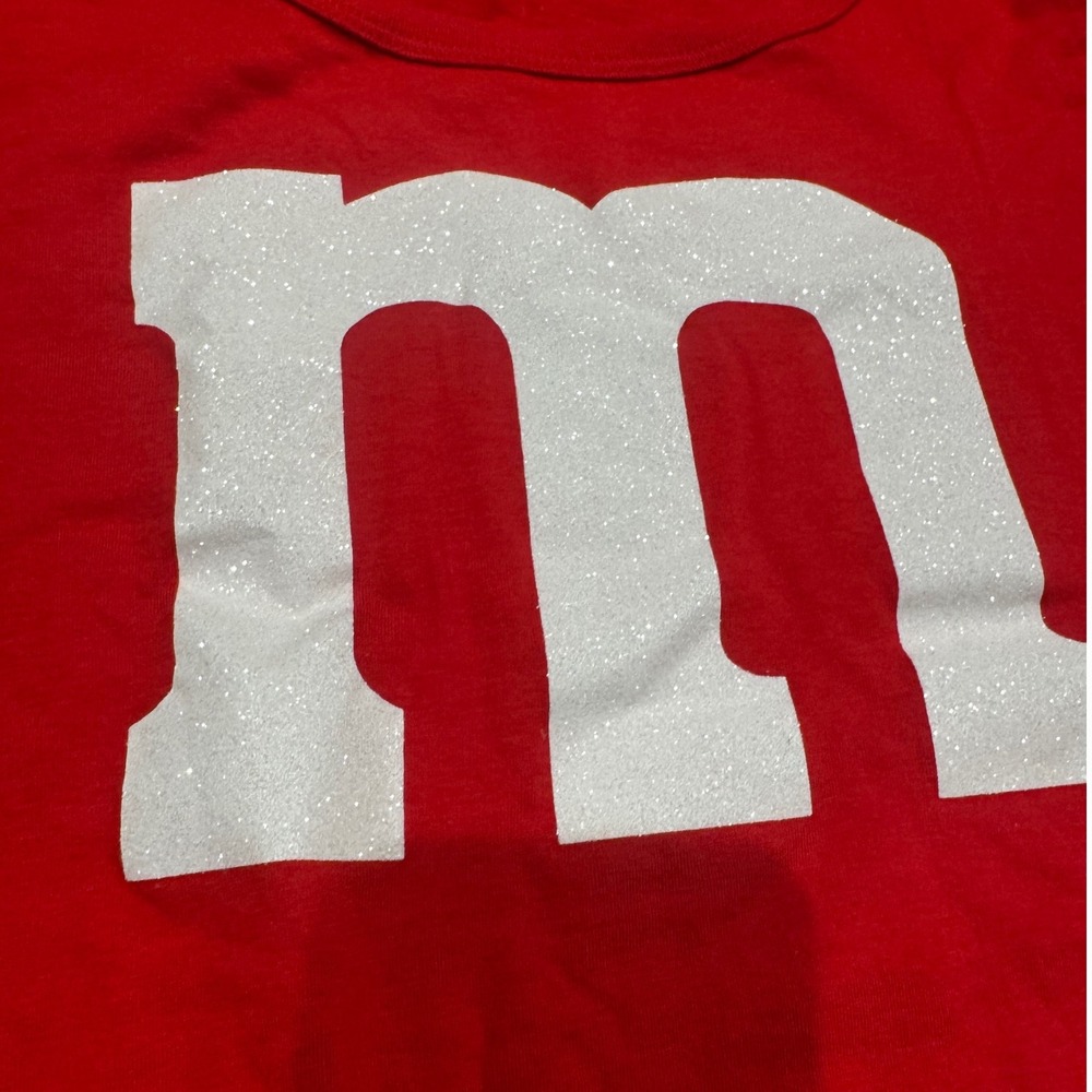 M&Ms Red Costume Adult Large Shirt Skirt Socks‎ Suspenders Candy Halloween Party - Picture 8 of 8